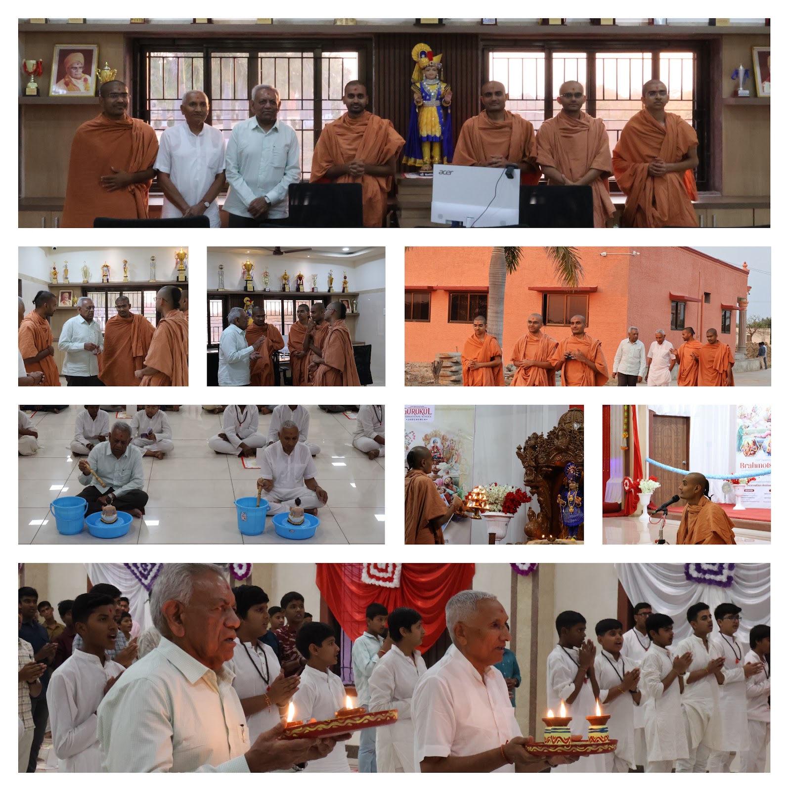 Divine Visit of Saints and Trustees to Shree Swaminarayan Gurukul